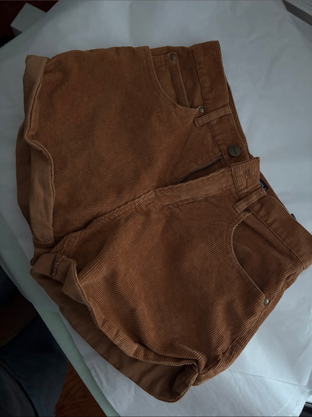 Afends High Waist Corduroy Shorts in Brown